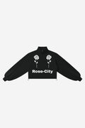 Rose City - Women’s Mock-Neck Quarter-Zip Sweatshirt (Black)