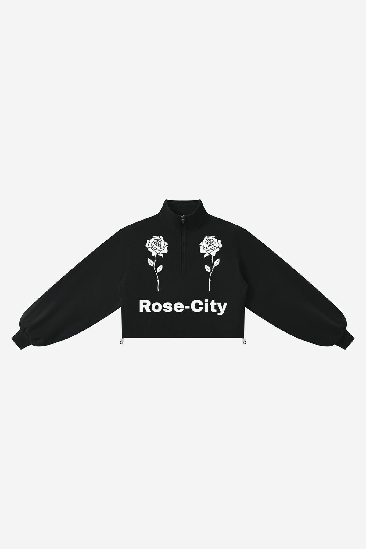 Rose City - Women’s Mock-Neck Quarter-Zip Sweatshirt (Black)