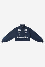 Rose City - Women’s Mock-Neck Quarter-Zip Sweatshirt (Navy)