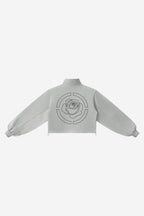 Rose City - Women’s Mock-Neck Quarter-Zip Sweatshirt (Flower Gray)