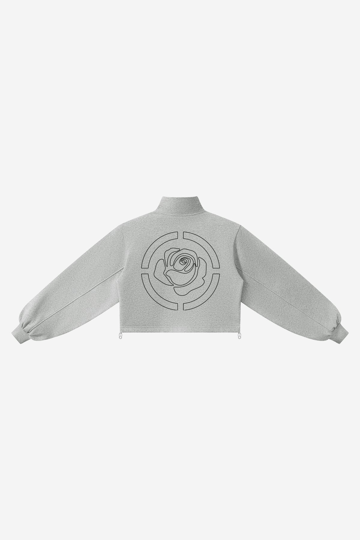 Rose City - Women’s Mock-Neck Quarter-Zip Sweatshirt (Flower Gray)