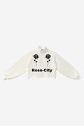 Rose City - Women’s Mock-Neck Quarter-Zip Sweatshirt (White)