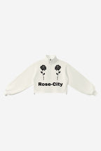 Rose City - Women’s Mock-Neck Quarter-Zip Sweatshirt (White)