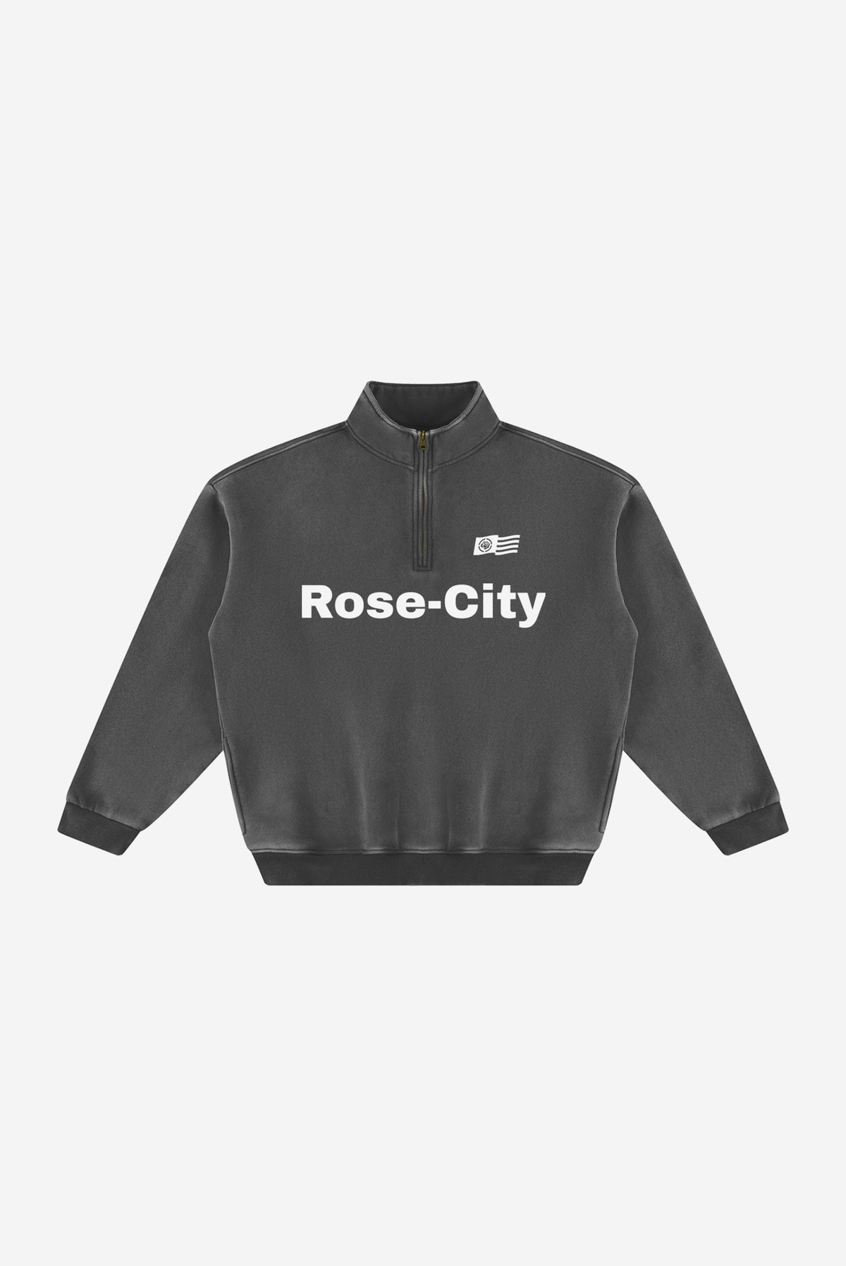 Rose City -  Vintage Wash Fleece Sweatshirt (Black)