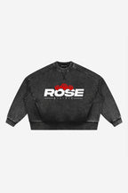 Rose-City Speed -  Mineral Wash Boxy Sweatshirt (Black)