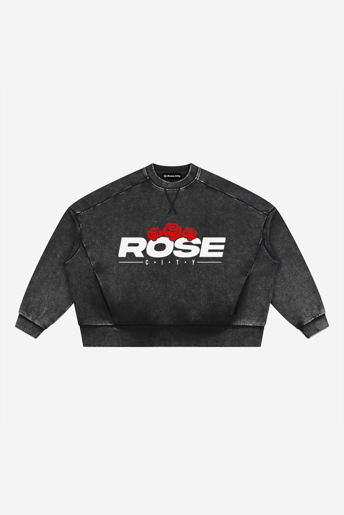 Rose-City Speed -  Mineral Wash Boxy Sweatshirt (Black)