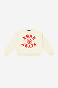 Born Again - Boxy Fleece Crewneck Sweatshirt (Apricot)