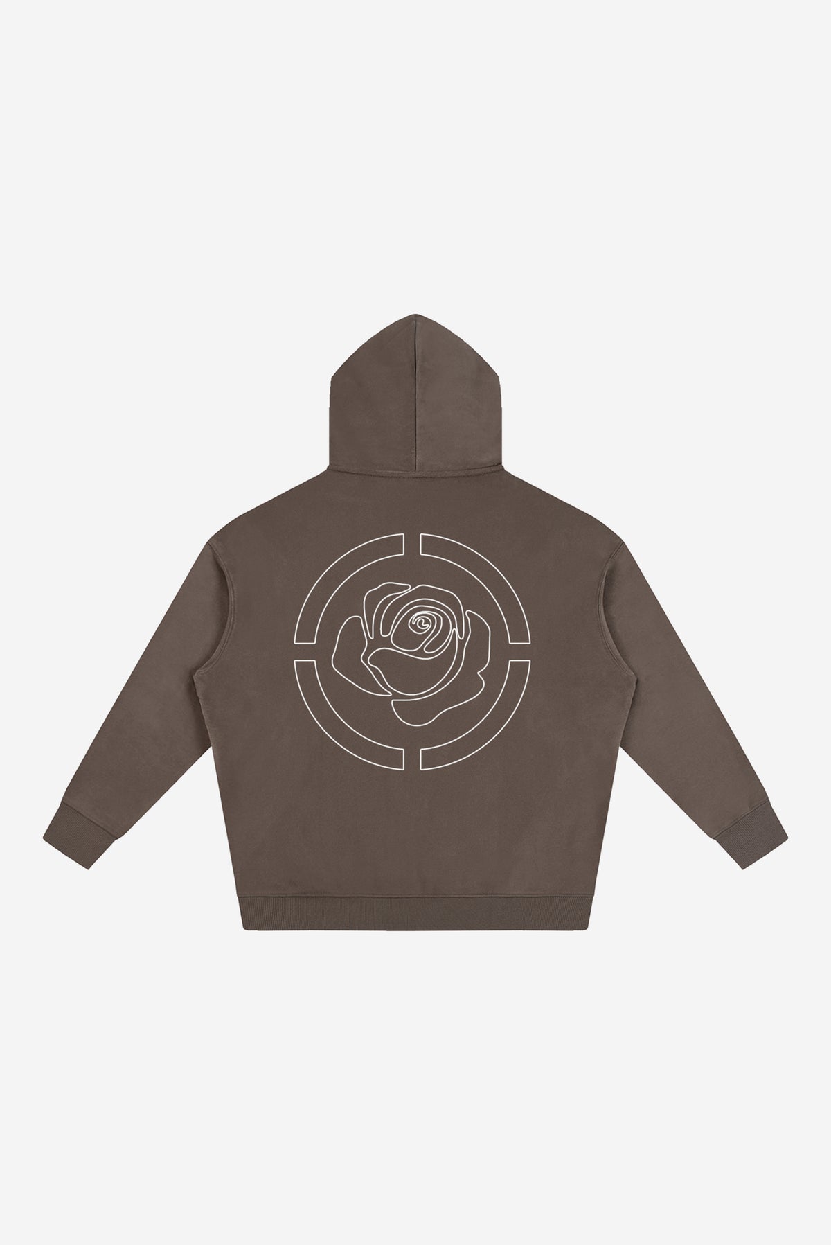 Rose City Essentials - Oversize Fleeced Hoodie (Dark Brown)