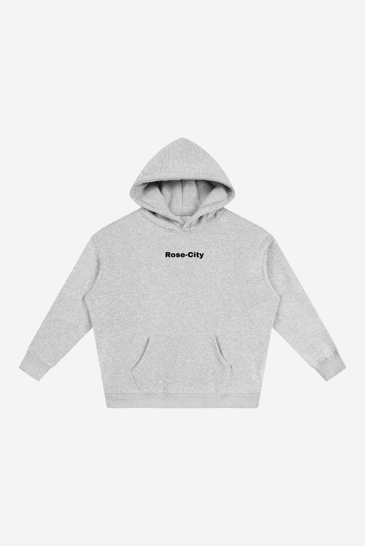 Rose City Essentials - Oversize Fleeced Hoodie (Flower Grey)