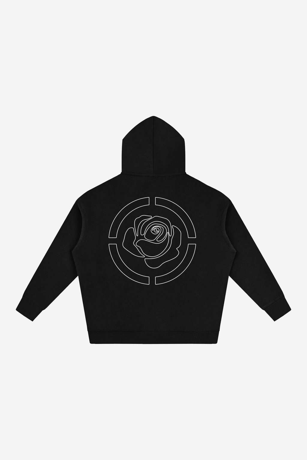 Rose City Essentials - Oversize Fleeced Hoodie (Black)