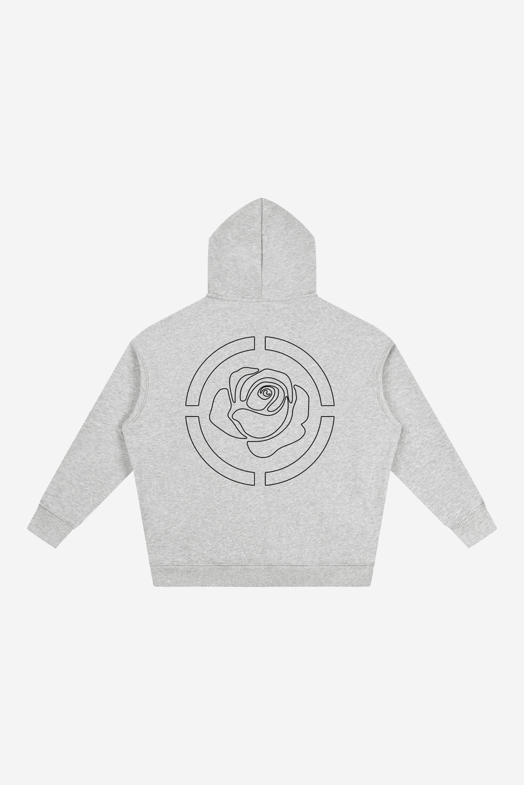 Rose City Essentials - Oversize Fleeced Hoodie (Flower Grey)