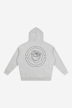 Rose City Essentials - Oversize Fleeced Hoodie (Flower Grey)