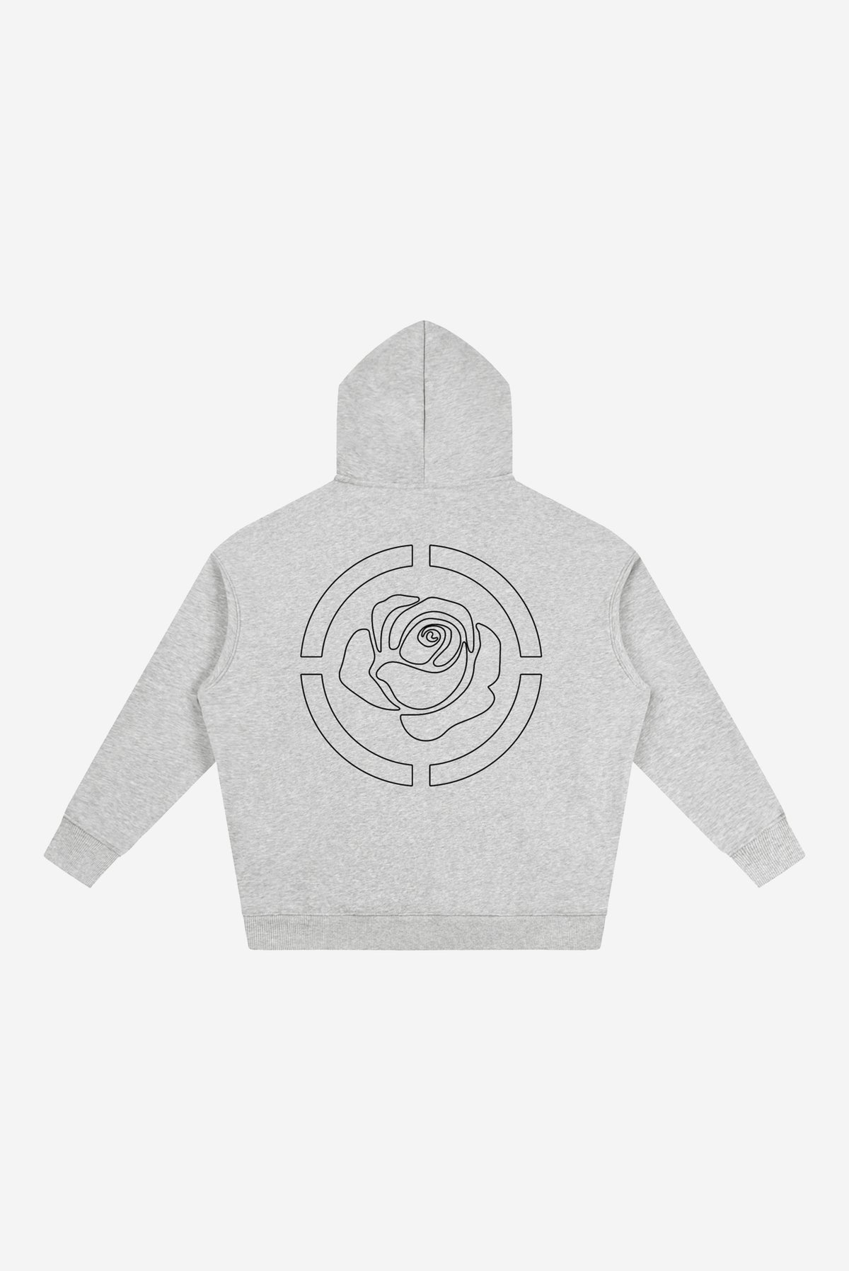 Rose City Essentials - Oversize Fleeced Hoodie (Flower Grey)