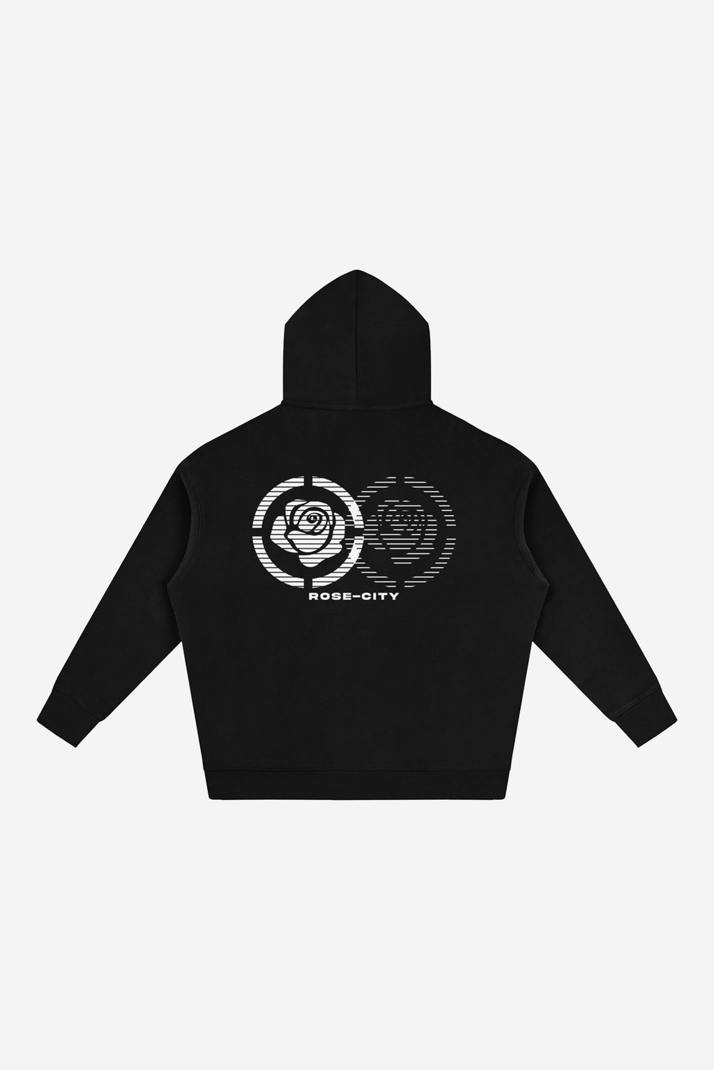 2 Roses - Oversize Fleeced Hoodie (Black)