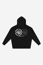 2 Roses - Oversize Fleeced Hoodie (Black)