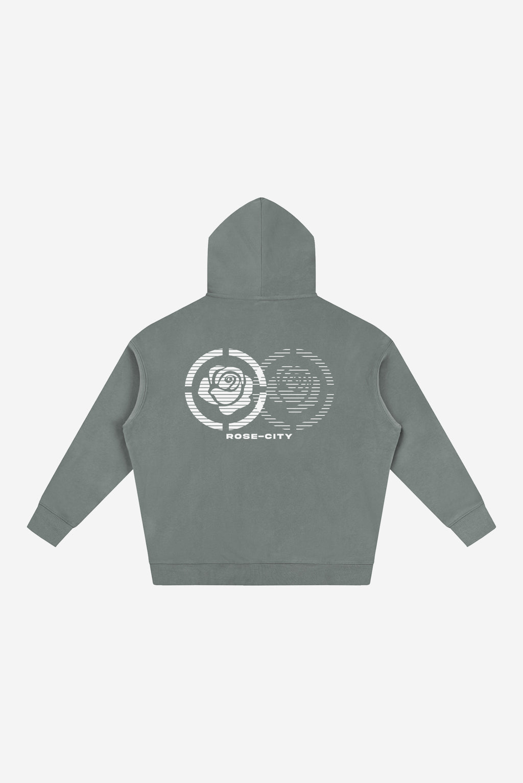 2 Roses - Oversize Fleeced Hoodie (Light Grey)