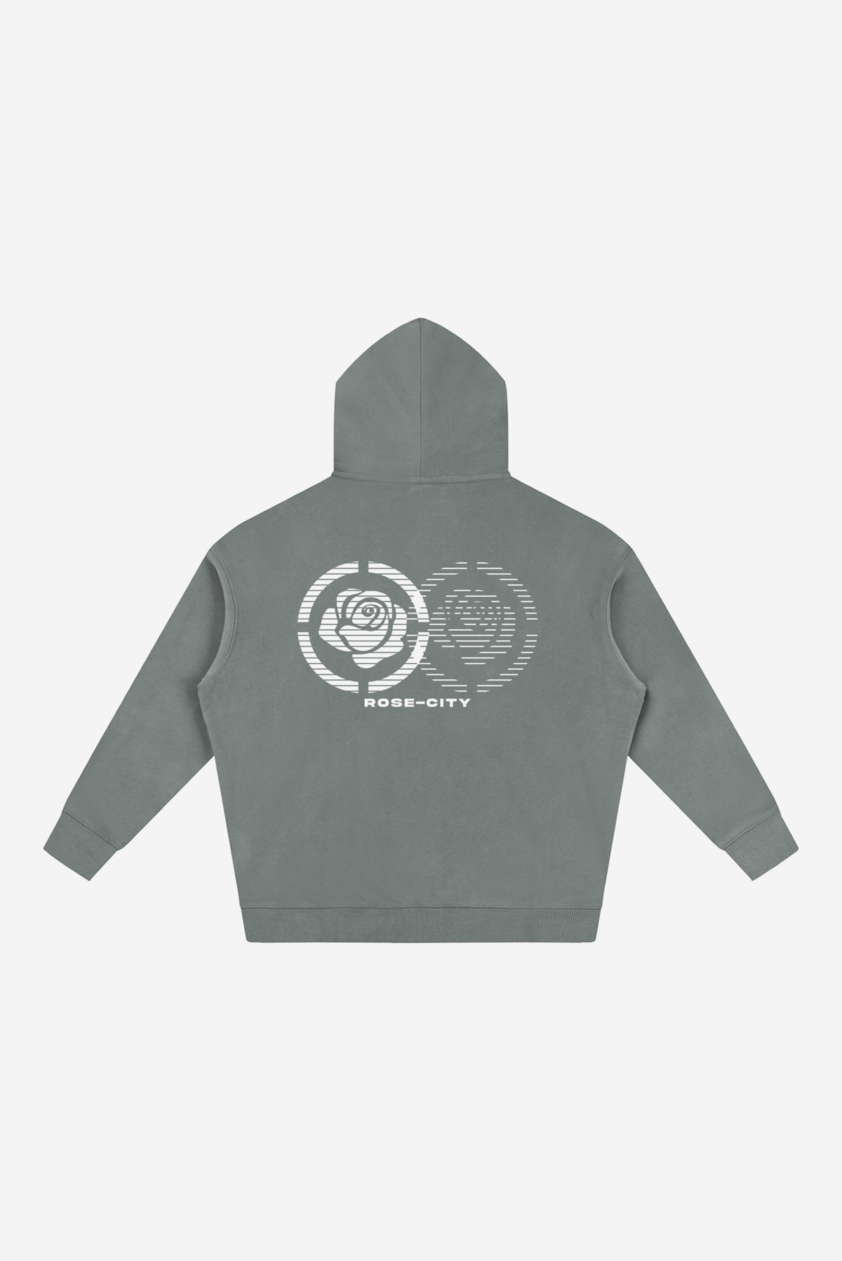 2 Roses - Oversize Fleeced Hoodie (Light Grey)