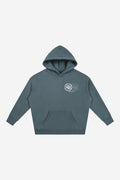 2 Roses - Oversize Fleeced Hoodie (Gray Blue)