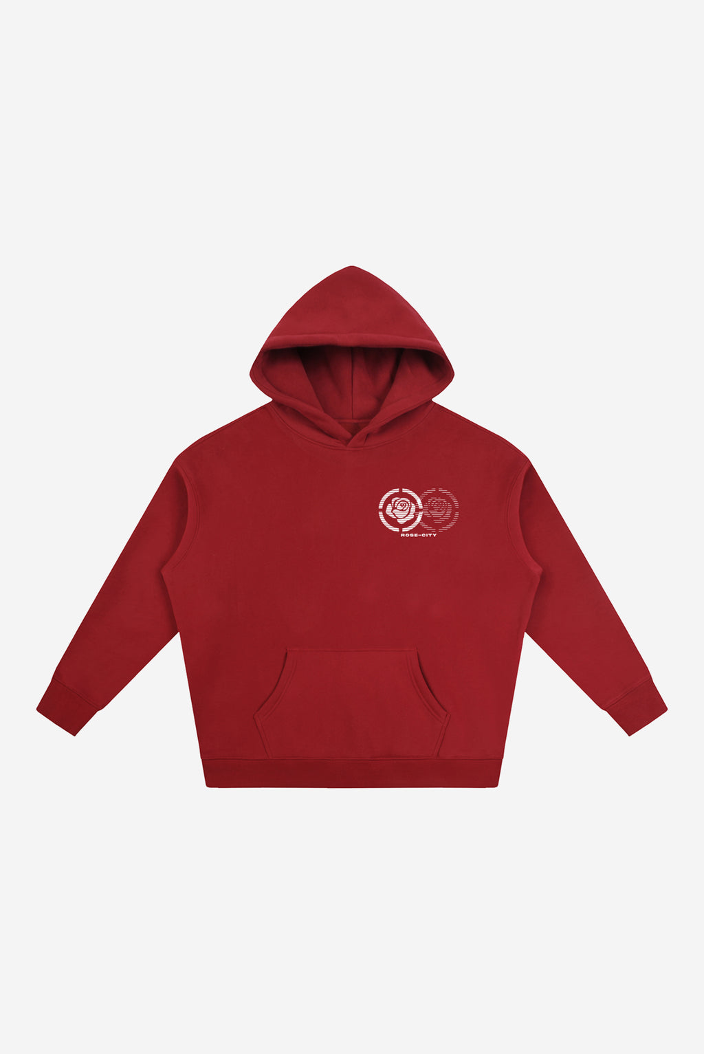 2 Roses - Oversize Fleeced Hoodie (Red)