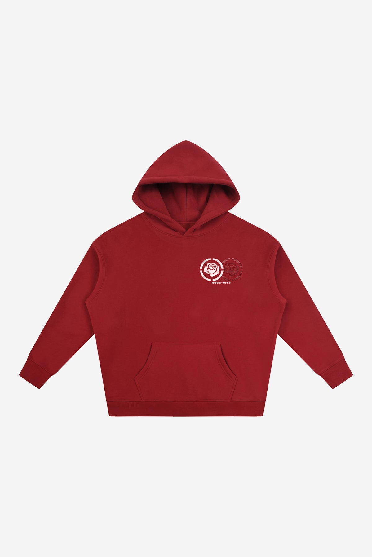 2 Roses - Oversize Fleeced Hoodie (Red)