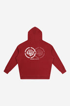 2 Roses - Oversize Fleeced Hoodie (Red)