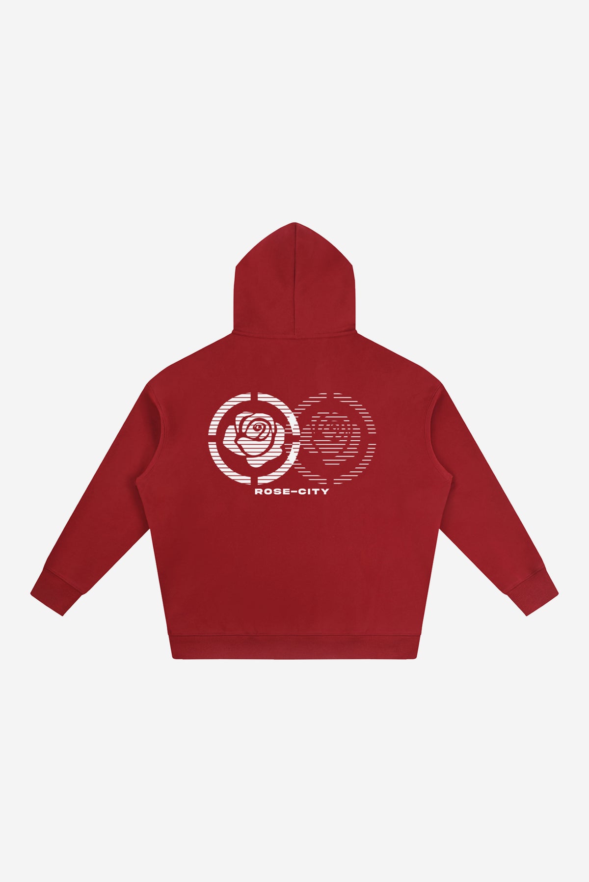 2 Roses - Oversize Fleeced Hoodie (Red)