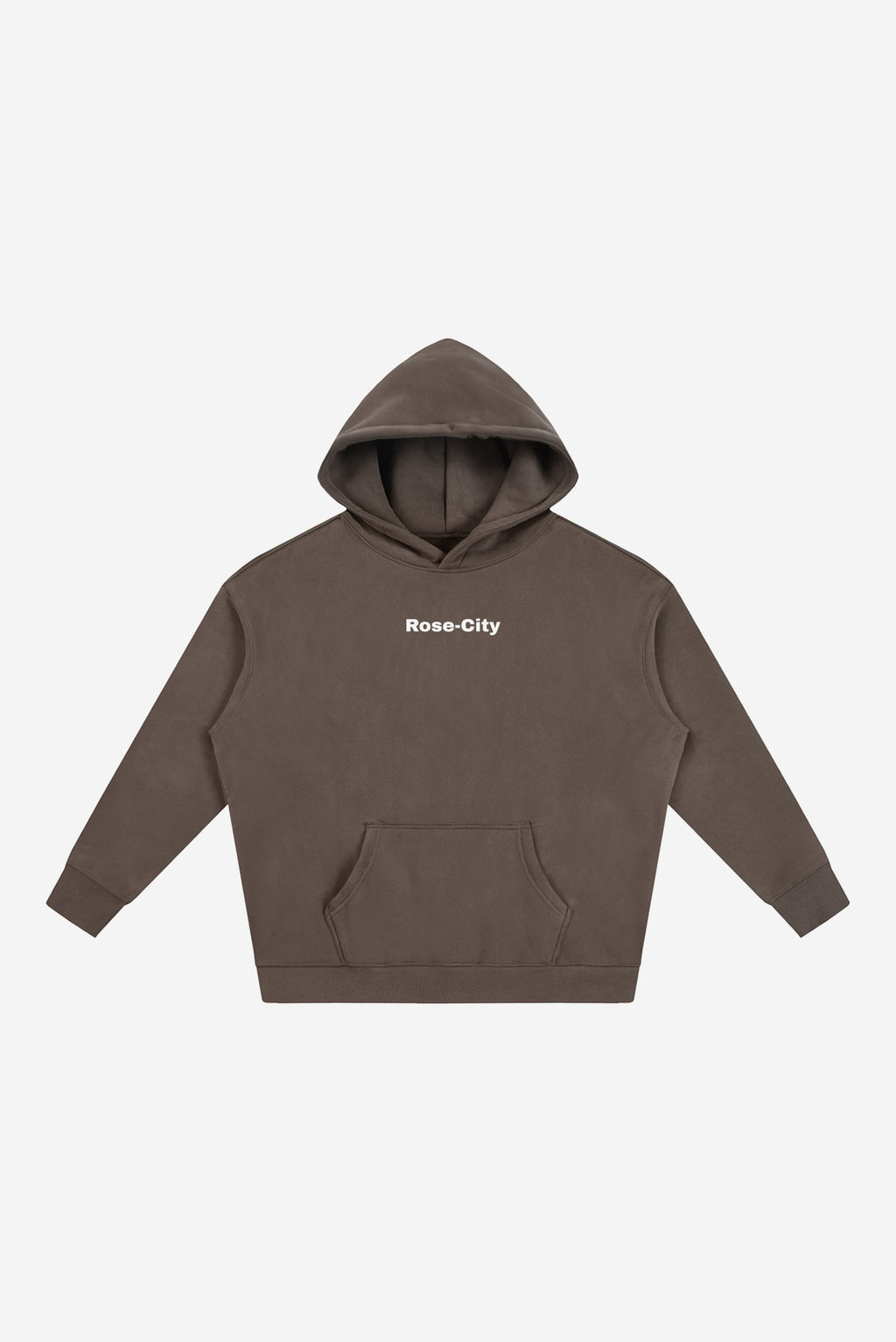 Rose City Essentials - Oversize Fleeced Hoodie (Dark Brown)