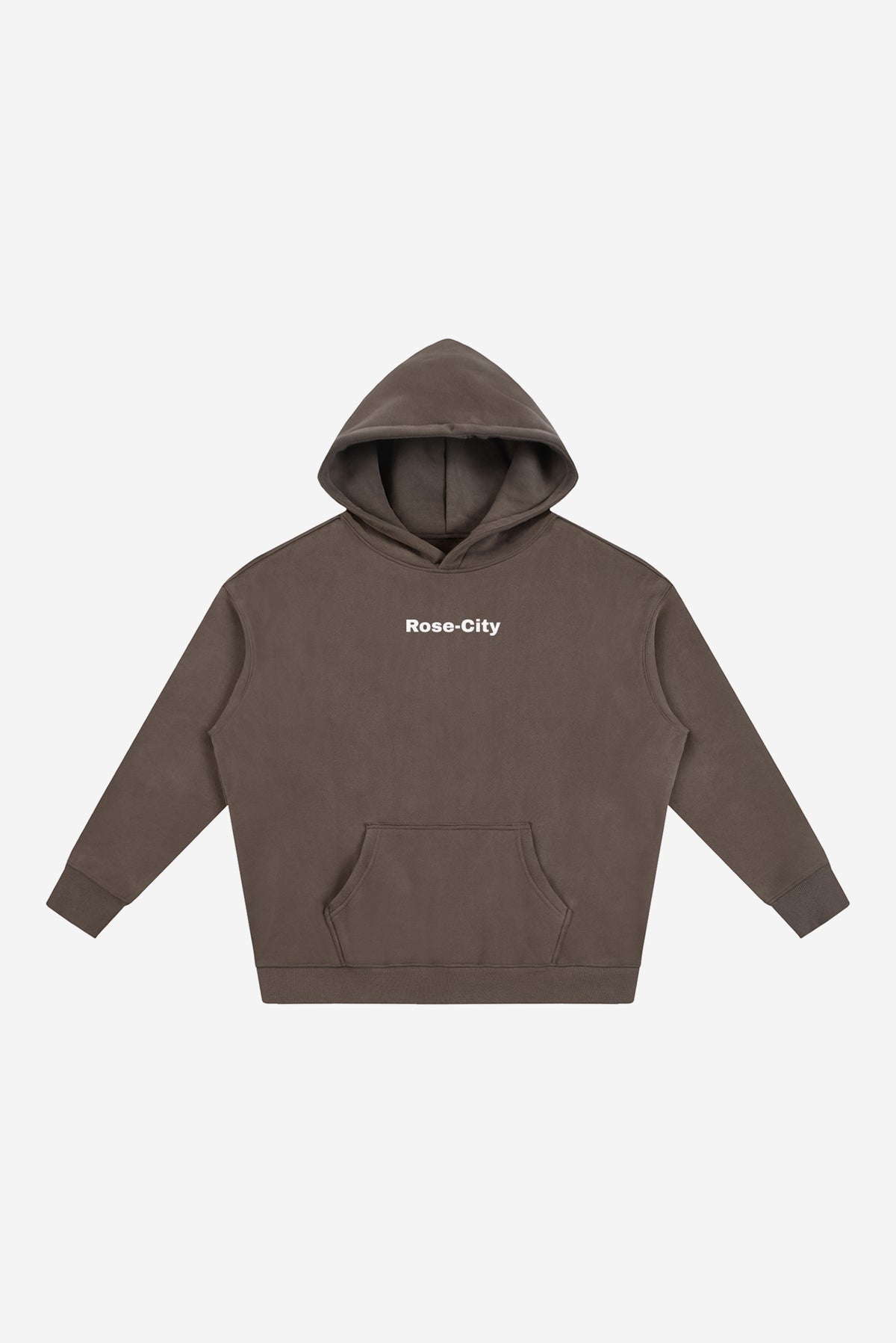 Rose City Essentials - Oversize Fleeced Hoodie (Dark Brown)