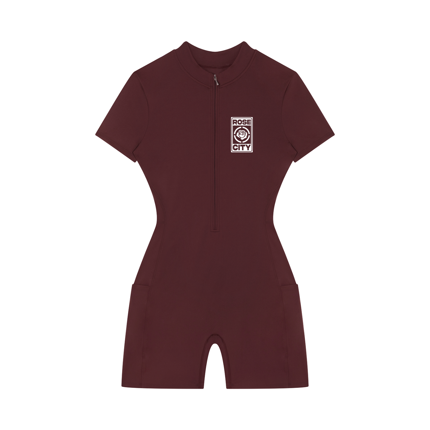 Women's Quarter-Zip Short Sleeve Romper