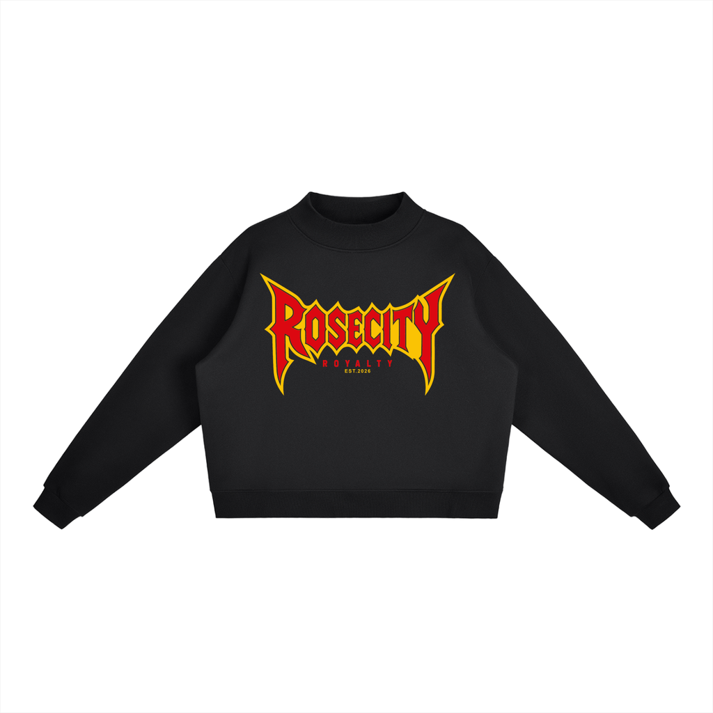 Essential Fleece Mock-Neck Crew Sweatshirt