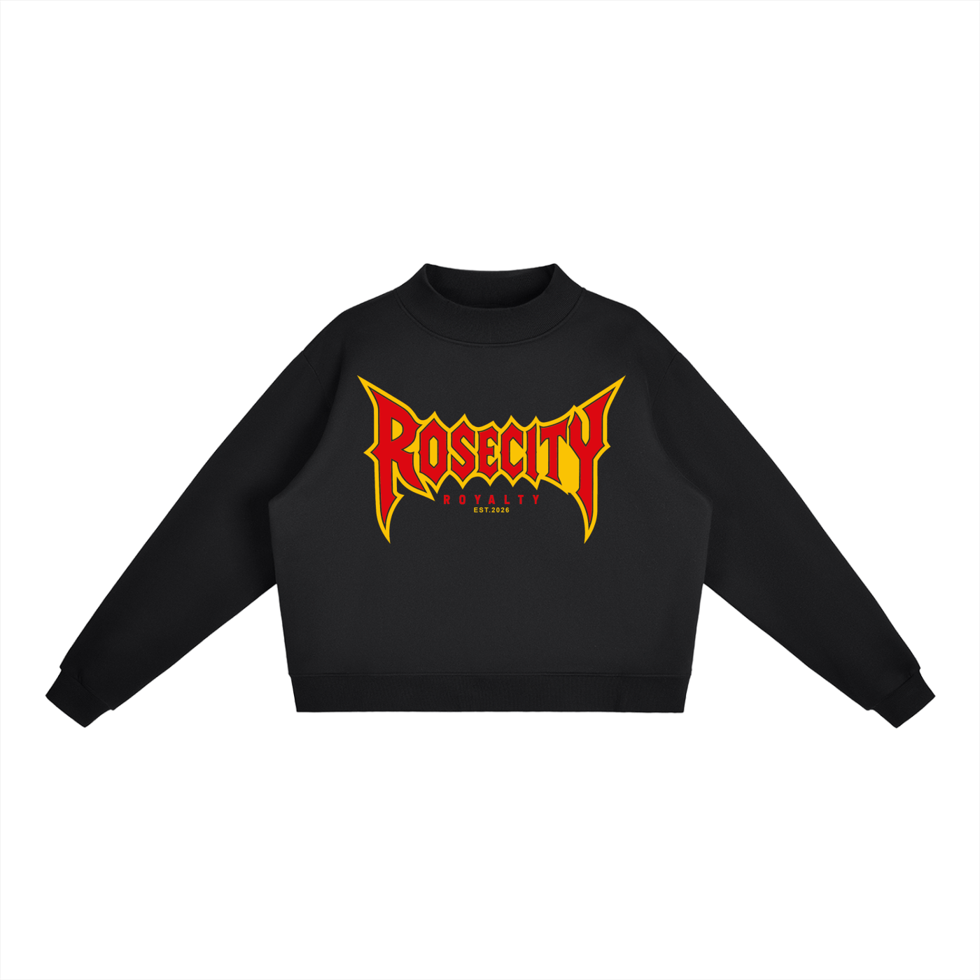 Essential Fleece Mock-Neck Crew Sweatshirt