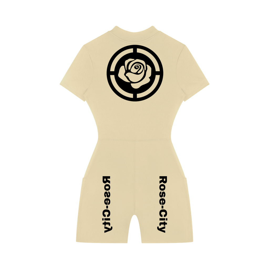 Women's Quarter-Zip Short Sleeve Romper